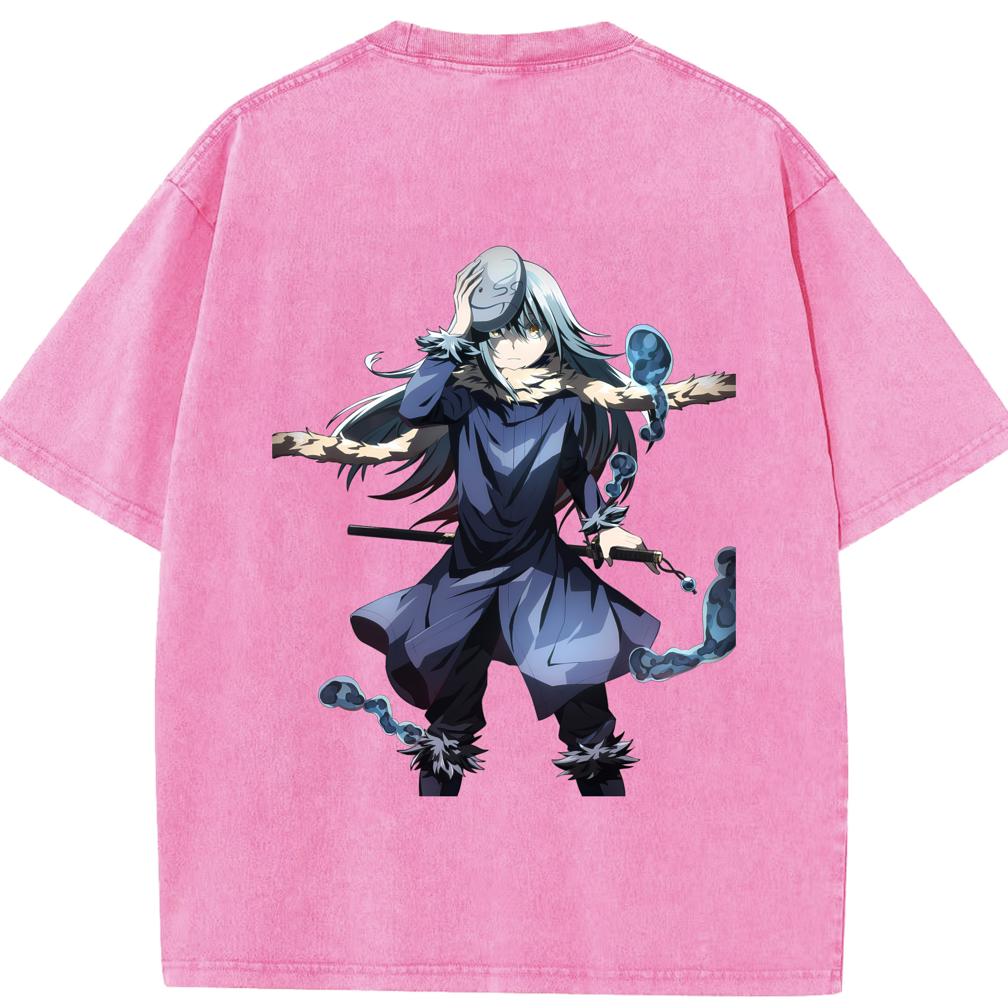 （画像用） 転スラ Regarding Reincarnated to Slime 綿100% ヴィンテージ風 半袖Tシャツ（背面プリント）